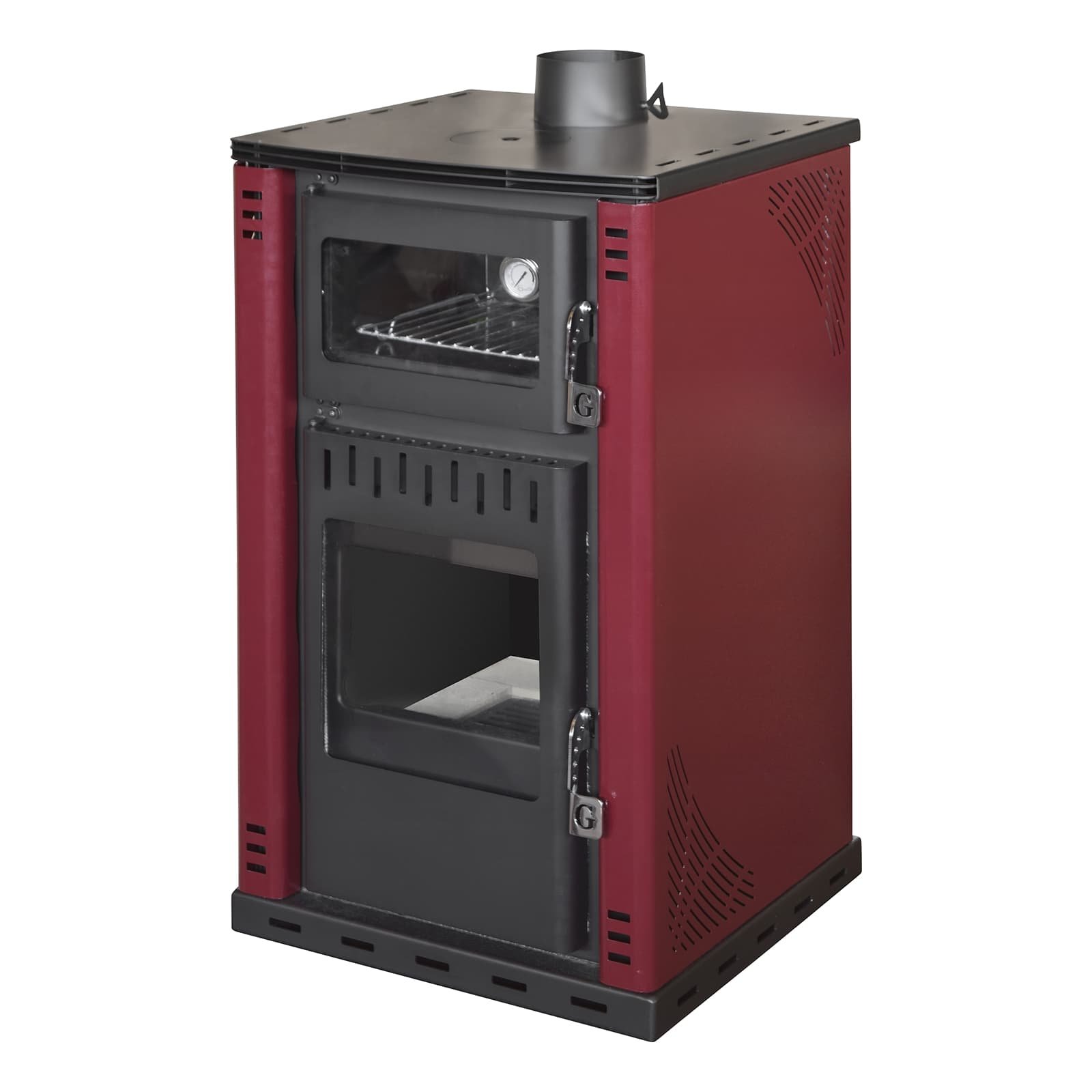 Gekas Metal DG 2300 Χαλύβδινη Ξυλόσομπα Καλοριφέρ με Φούρνο 28.6kW Μπορντό - Image 2