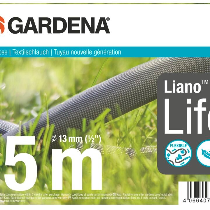 18445-20 Λάστιχο Υφασμάτινο Gardena Liano Life 1/2"-15m Σετ με Ακροφύσιο & συνδέσμους OGS